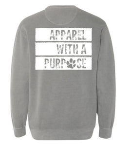 Apparel with a purpose garment dyed sweatshirt