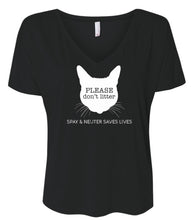 Load image into Gallery viewer, Please don&#39;t litter - womens&#39;s slouchy v-neck tee
